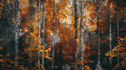 Fototapeta premium Autumn leaves in the forest