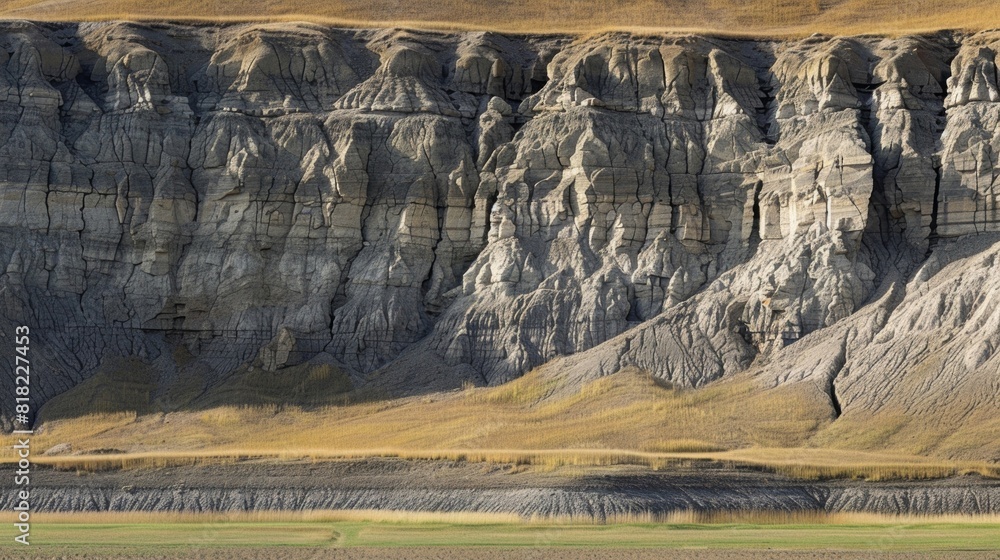 Poster A study in contrasts with the soft smooth texture of loess soil juxtaposed against the ruggedness of the cliffs.