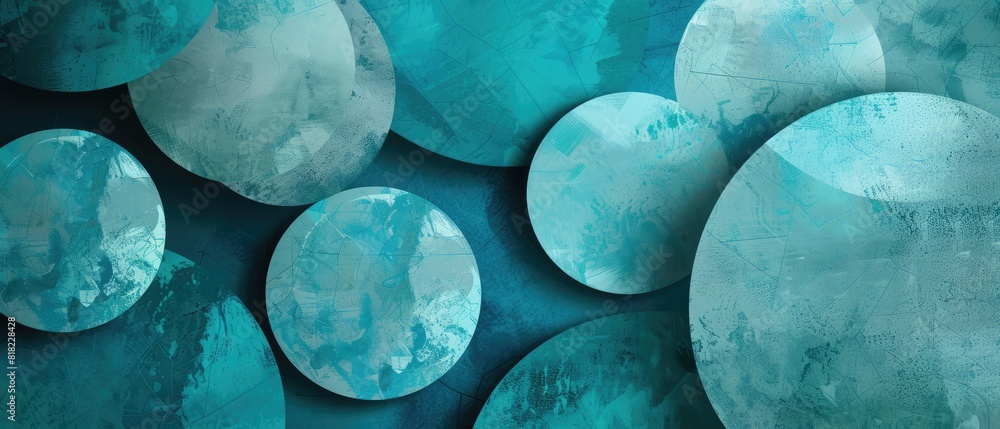 Poster abstract modern background design in blue circle pattern textured circles