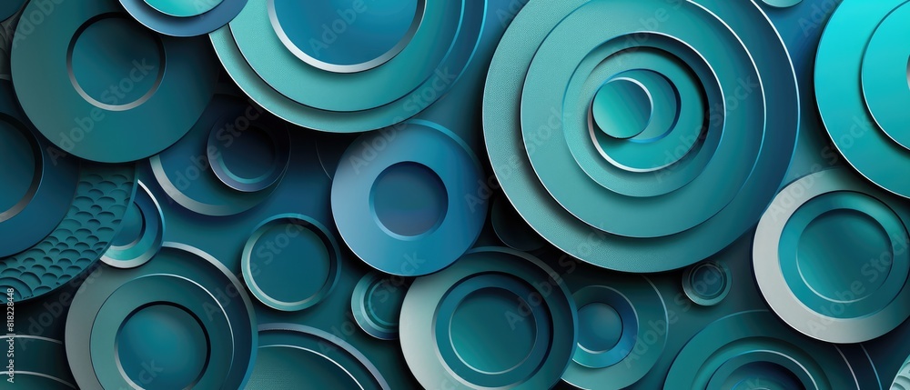 Aufkleber abstract modern background design featuring blue circle pattern with textured circles
