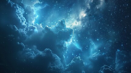 Abstract underwater loop with sunlight beams and bubbles rising through a dark blue ocean