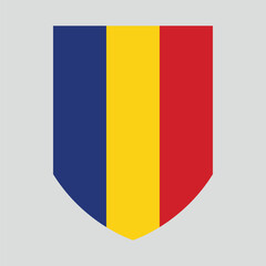 Romania Flag in Shield Shape Frame