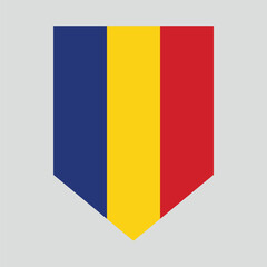 Romania Flag in Shield Shape Frame