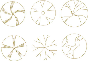 Vector illustration sketch of tree plant layout logo icon design seen from above for completeness of the plan