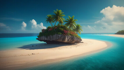 Beautiful tropical beach vector illustration