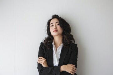 Professional businesswoman on white background, confident and poised, ready for success...