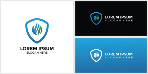 Green and blue biogas safety logo