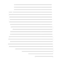 A white paper with a black line drawing of the state of Arizona