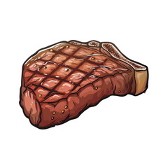 A piece of meat with a grill on it