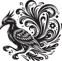 illustration of a peacock