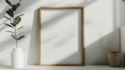 Mock up frame in modern interior background.