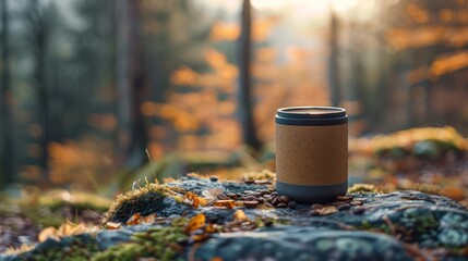 Cup of coffee with sunset