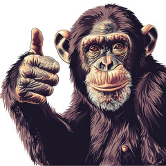A cartoon monkey is giving a thumbs up