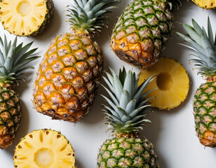 Pineapples arranged one on top of another