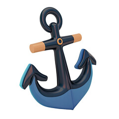 3d anchor icon, isolated background