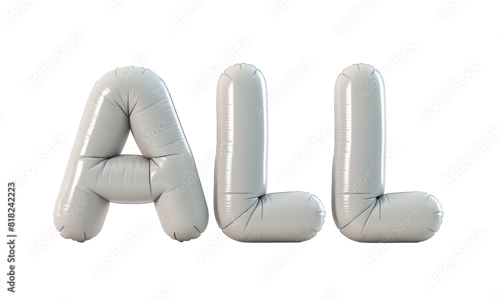 Fototapete photo with inflatable word with matte gray letters 