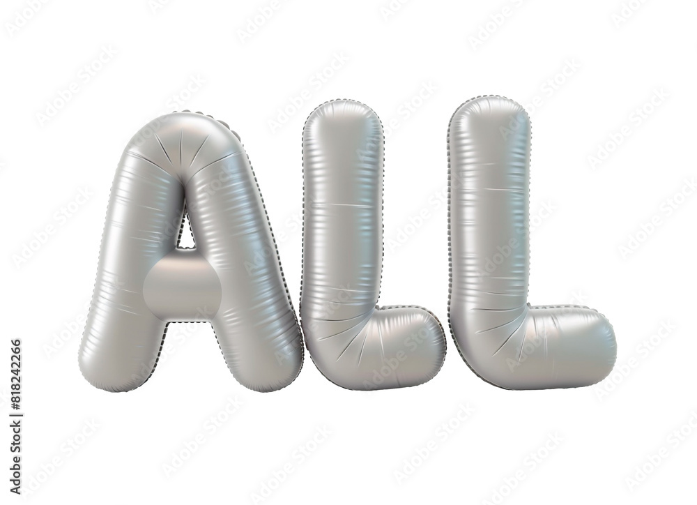 Fototapete photo with inflatable word with matte gray letters 