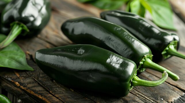 vibrant poblano pepper isolated on white background fresh ingredient closeup