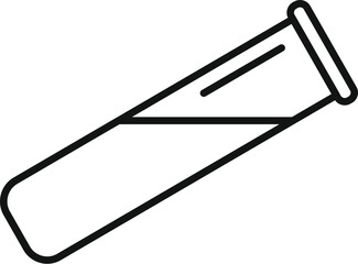 Simple black and white line art of a test tube for science and laboratory themes
