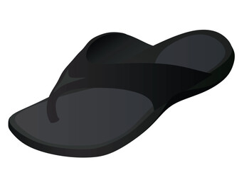Black  flip flops. vector illustration