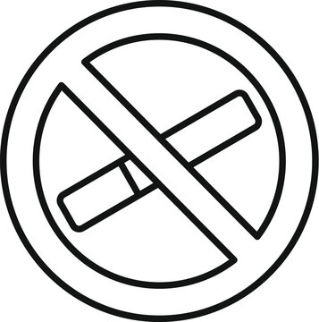 recommend clip art: Simple line art illustration of a no smoking symbol, easy to use for public health messages