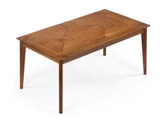 wooden table isolated on white background .dining table .