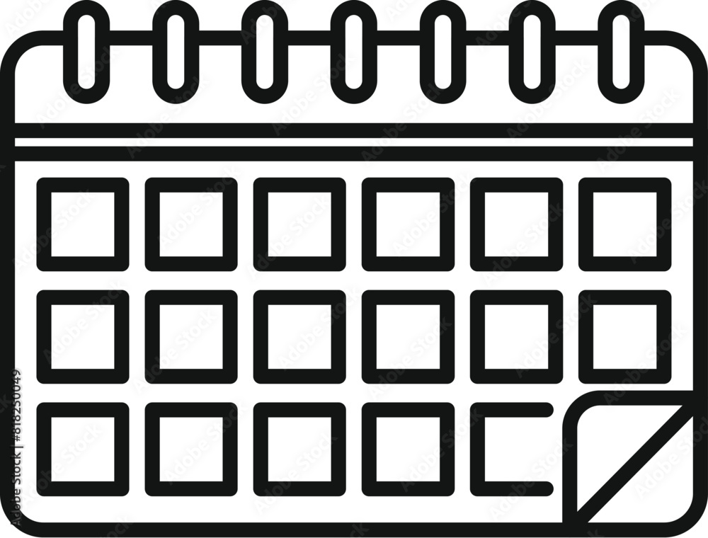 Poster minimalistic vector calendar icon in black and white with simple design and clean. modern illustrati