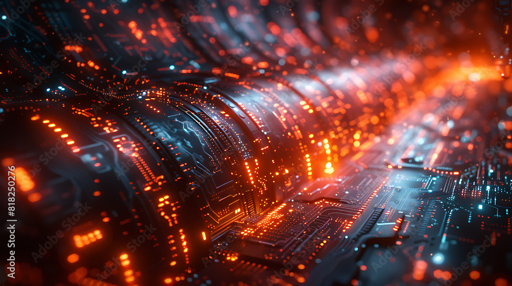 Aufkleber neon dreams - futuristic background with circuit boards and abstract patterns