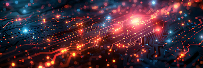 Obraz premium Tech Fusion: Abstract Textures Meet Circuit Boards