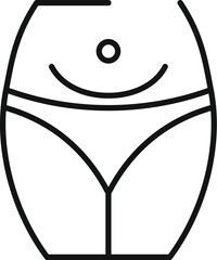 Black and white vector design of a cartoonstyle happy belly in underwear