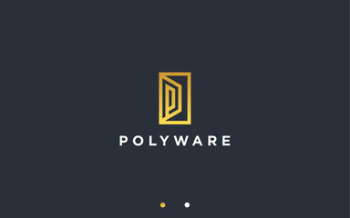 Fototapeta premium letter p with door logo design vector silhouette illustration