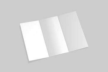 3D rendering Trifold brochure or invitation mockup