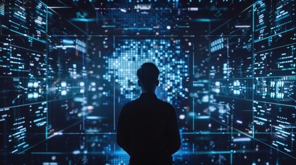 Data Analysis Depict engineers and technicians analyzing data or working on big data projects