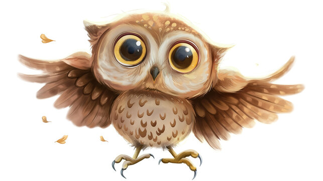recommend clip art: Adorable Cartoon Owl for Children's Rooms isolated on a transparent background