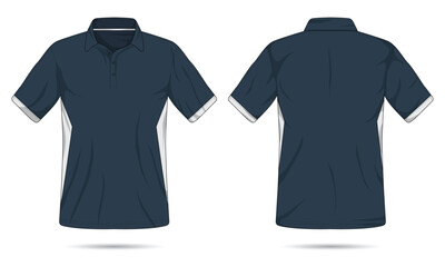 Modern polo shirt mockup front and back view