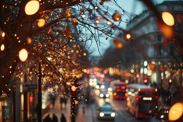 Night view  in London, London during Christmas, AI-generated