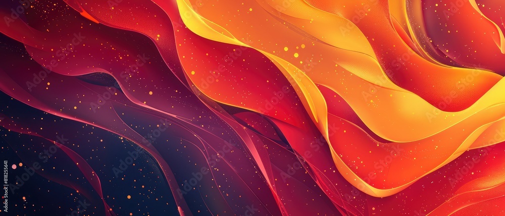 Aufkleber dynamic trendy simple fluid orange gradient abstract cool background illustration with overlapping l