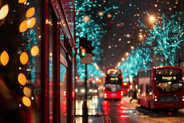 Night view  in London, London during Christmas, AI-generated