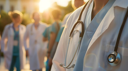 A team of doctors in a hospital