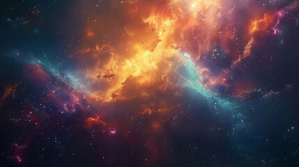 Fototapeta premium Exploring the Colorful Cosmos Delving into Space -Galaxies - Clouds and Nebulas