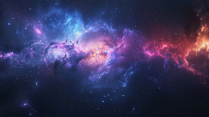 Fototapeta premium Exploring the Colorful Cosmos Delving into Space -Galaxies - Clouds and Nebulas