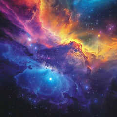 Fototapeta premium Exploring the Colorful Cosmos Delving into Space -Galaxies - Clouds and Nebulas