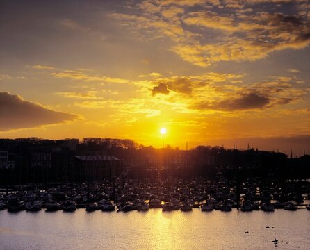 Howth, Co Dublin, Ireland; Marina At Sunset
