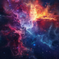 Naklejka premium Exploring the Colorful Cosmos Delving into Space -Galaxies - Clouds and Nebulas