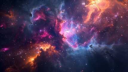 Fototapeta premium Exploring the Colorful Cosmos Delving into Space -Galaxies - Clouds and Nebulas