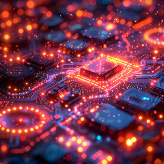 Innovative Canvas: Swirling Textures Meet Futuristic Tech