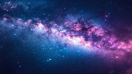 Obraz premium Fantasy Starry Night Sky in Blue and Purple A Magical Journey Through Celestial Colors and Dreamlike Landscapes