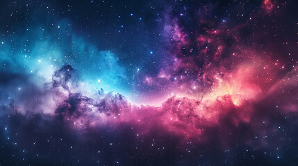 Obraz premium Fantasy Starry Night Sky in Blue and Purple A Magical Journey Through Celestial Colors and Dreamlike Landscapes