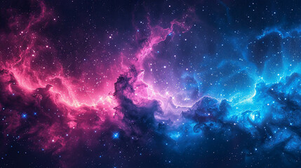 Obraz premium Fantasy Starry Night Sky in Blue and Purple A Magical Journey Through Celestial Colors and Dreamlike Landscapes