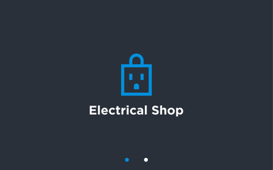 electricity shopping logo design vector silhouette illustration